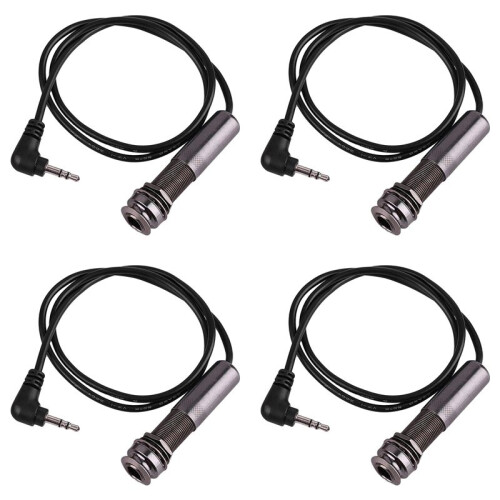4X Guitar Pickup Cable Piezo Cable End Pin Jack Guitar Adapter Stereo Instrument Cable