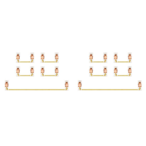 Gold Plated Plate Mounted Stabilizer for Custom Mechanical Keyboard 2U 6.25U (2+8, White )