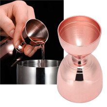 Double Cocktail Jigger, Stainless Steel Bartending Tool, 30ml 60ml Rose Gold - Accurate Measurement,Durable,Perfect