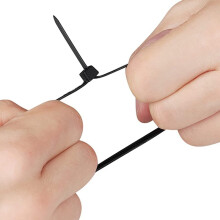 Cable Ties Black Pack of 300 Mm X 7.6 Mm UV Resistant Ultra with 75 Kg Tensile Strength Heat Resistant Durable