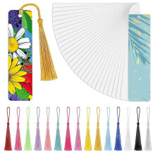 Segnalibro In Metallo Bianca con Sublimazione A Trasferimento Termico, Segnalibri DIY In Alluminio con Nappe Colorate per Portachiavi, Progetti