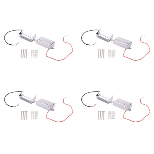 Set med 4 Elgitarr Humbucker Pickup Neck Bridge Pickuper för LP-Gitarrtillbehör Krom