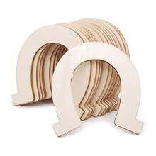 Horseshoe Unfinished Wood Cutouts Wooden Horseshoe for DIY , Party,Wedding and Birthday,48PCS