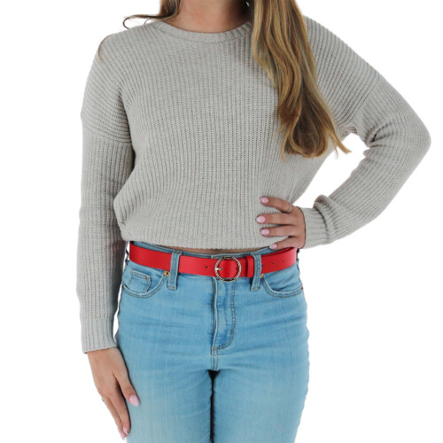 CTM Women's Thick Rounded Buckle Belt 2