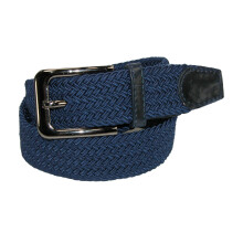 CTM Men's Braided Stretch Belt Silver Buckle Adjustable Elastic