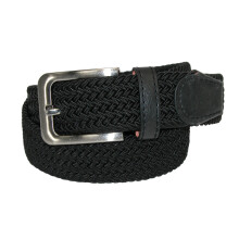 CTM Men's Braided Stretch Belt Silver Buckle Adjustable Elastic
