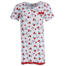 Not a Morning Person Women's Cherries Bows Short Sleeve Night Shirt