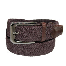 CTM Men's Big & Tall Elastic Braided Stretch Belt with Silver Buckle