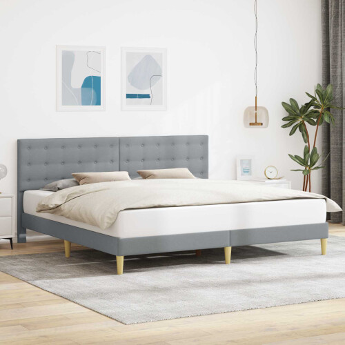 VidaXL vidaXL Bed Frame with Headboard Light Grey 180 x 200 cm Fabric