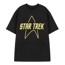 (L, Black) Star Trek Mens Logo Short-Sleeved T-Shirt