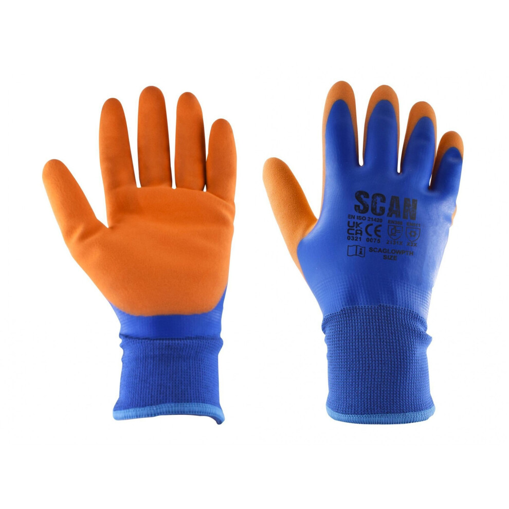 (Xl (Size 10), Multi Colour) Scan Thermal Waterproof Latex Coated Gloves 5063750503295