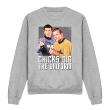 (S, Sport Heather) Star Trek Unisex Adult Chicks Dig Sweatshirt