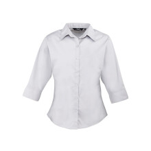 (8 UK, Silver) Premier Womens/Ladies Poplin 3/4 Sleeve Shirt