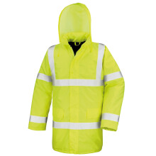 (XL, Hi-Viz Yellow) Result Core High-Viz Motorway Coat (Waterproof & Windproof)