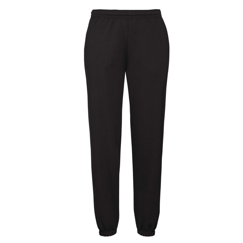 Fruit Of The Loom (L, Black) Mens Elasticated Cuff Jogging Bottoms