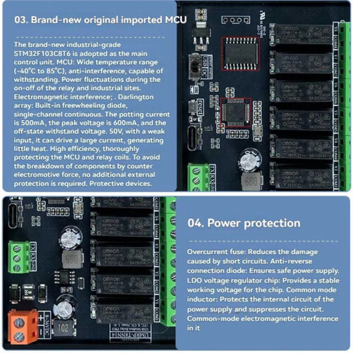 Industrial USB Modbus Relay PRO Modbus RTU Protocol USB/TTL Interface Control PLC Relay Board for Automation E