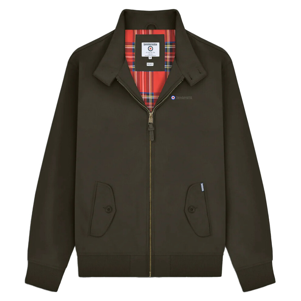 Lambretta (L, Khaki Brown) Mens Shower Resistant Harrington Jacket