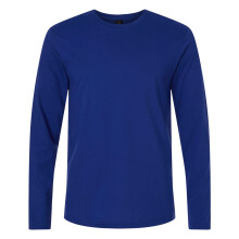 (S, Fan Deep Royal) Gildan Unisex Adult Softstyle Plain Long-Sleeved T-Shirt
