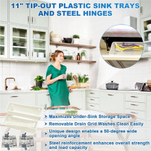 11" Soft Close Tip Out Tray for Sink, Tip-Out Trays, Sturdy ,Great for Maximizing Kitchen and Bathroom Storage 2set