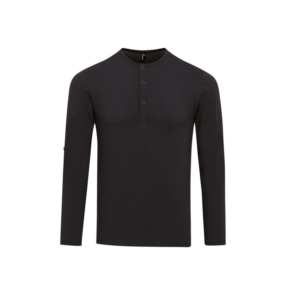 Premier (Xs, Black) Mens Long John Roll Sleeve T-Shirt