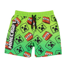 (5-6 Years, Green/Black) Minecraft Boys Creeper Swim Shorts