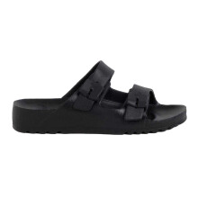 (9 UK, Black) Scholl Womens/Ladies Bahia Leather Flatform Sandals