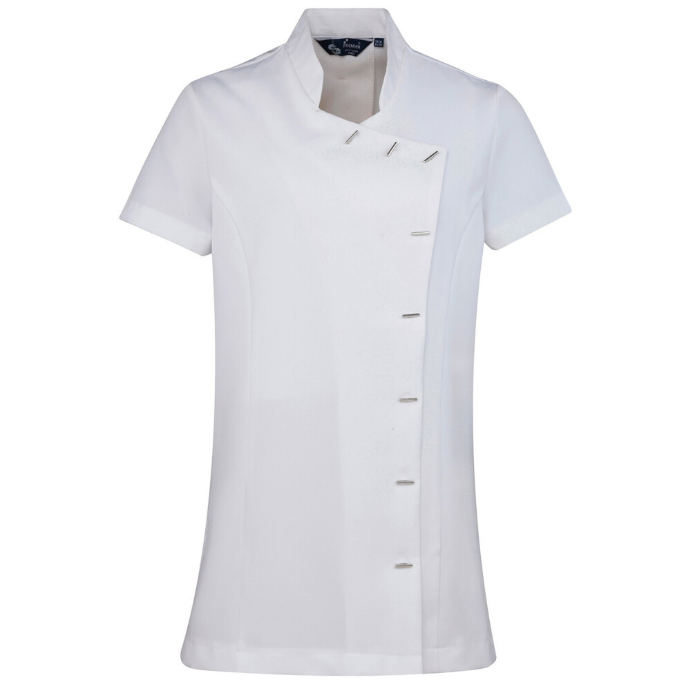 Premier Women's White / Orchid Short-Sleeved Tunic - 6 Uk - 100% Polyester - Image 3