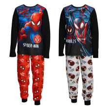 (9-10 Years, Multicoloured) Spider-Man: Miles Morales Childrens/Kids Logo Long Pyjama Set (Pack of 2)