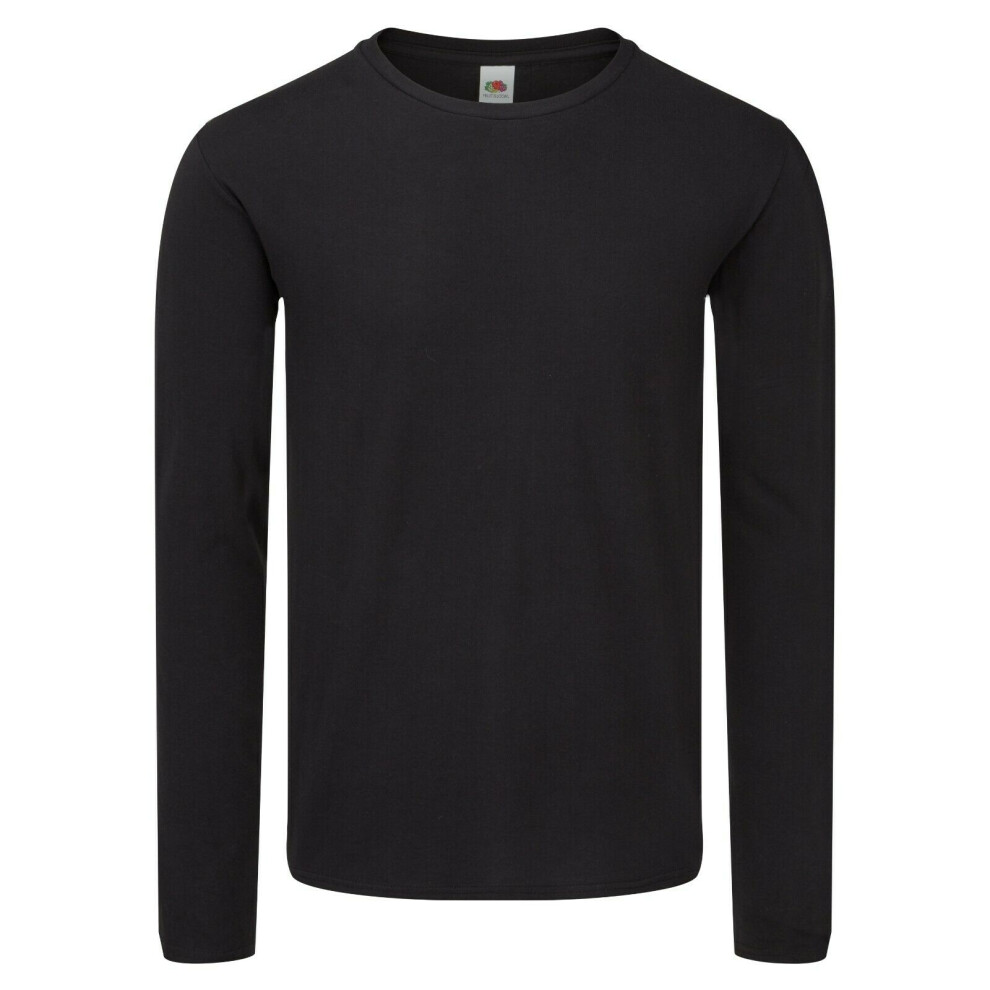 Fruit Of The Loom (S, Black) Mens Iconic 150 Long-Sleeved T-Shirt