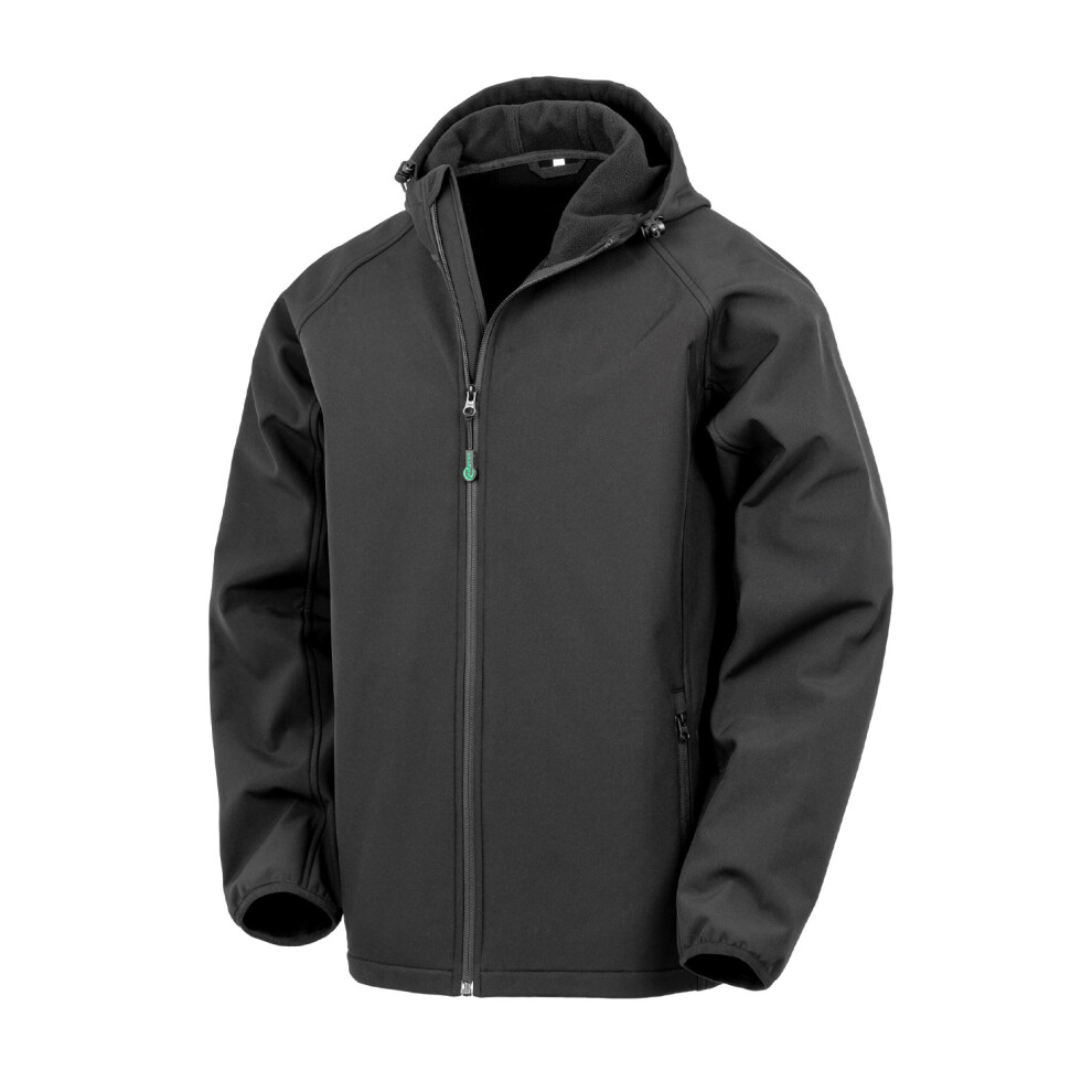 Result (3Xl, Black) Mens Hooded 3 Layer Recycled Soft Shell Jacket