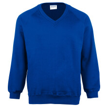 (24, Royal) Maddins Childrens Unisex Coloursure V-Neck Sweatshirt / Schoolwear