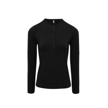 (XS, Black) Premier Womens/Ladies Long John Roll Sleeve Tee