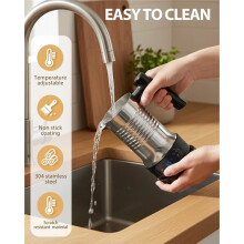 Milk Frother Electric,4 in 1 Automatic Hot Chocolate Maker,500W Milk Steamer with Handle,Hot & Cold Foam Maker US Plug