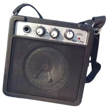 Guitar Amplifier Amp Speaker with 3.5/ 6.35mm Inputs 1/4" Output Supports Volume Tone Adjustment Overdrive Black