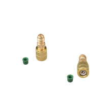 R32 R454B Refrigerant Brass Adapter,1/4inch Female to 1/4 Inch Male Reverse Thread,for R32 R454B Refrigerant Tanks Split