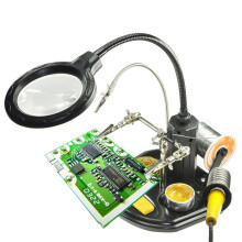 Welding Soldering Magnifier with PCB Holder Flexible Metal Arms Helping Hands for Welding Station