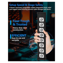 16A 8 Channel Multi PowerCon Power Cable Breakout for Stage Lights, LED Screens, Moving Heads Pro Audio and More