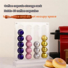 Support de Rangement Vertical pour 40 Capsules de Café pour Instantané en Acrylique Transparent, Gain de Place Élégant