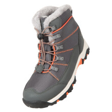 (13 UK Child, Grey/Orange) Mountain Warehouse Childrens/Kids Comet Waterproof Snow Boots