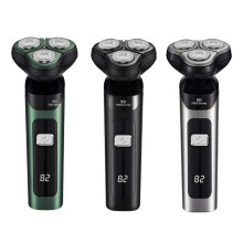 Elektrisch Scheerapparaat LCD Digitaal Display Driekoppig Drijvend Oplaadbaar Waterdicht Scheerapparaat Type-C Charge Zilver