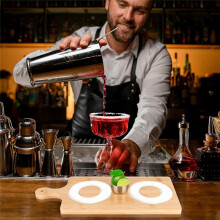 Margarita Salt Rimmer Set, Bar Rimmer Tray for Cocktails, Wood Glass Rimmer, Bartender Tool for Bars, Restaurants, Homes