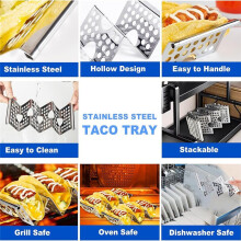Taco-Halter 6er-Set, Taco-Halter-Ständer Aus Edelstahl, Stilvolle Taco-Schalen-Halter, Jeder Taco-Ständer Aus Metall für 3 Tacos