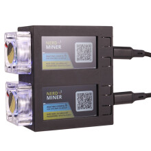 Pour NerdMiner V2 Miner 78KH/Sx2 Double Écran BTC Solo Loterie Miner Bitcoin Nerd Miner Loterie Miner avec Ventilateur Lumineux, C