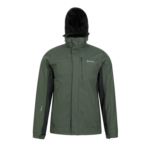 (L, Khaki) Mountain Warehouse Mens Thunderstorm 3 in 1 Waterproof Jacket