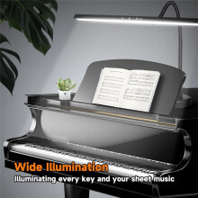 Dimmable LED Piano Light, 2-In-1 Clamp Base Piano Lamp Flexible Gooseneck with 3 Colors Modes, Adjustable Height US Plug