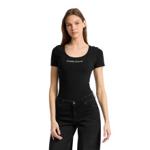 (14 UK, Jet Black) Guess Womens/Ladies Lettering Bodysuit