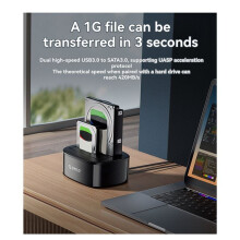 ORICO USB 3.2 HDD SSD Docking Station 2.5/3.5Inch Hard Disk Drive Enclosure 10Gbps Dual Bay US Plug