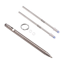 Compact Bolt Pen Tragbarer Schlüsselanhänger-Stift Tragbarer Reise-Metall-Kugelschreiber zum Signieren für Gäste Titanfarbe