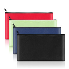 Bolso para Dinheiro com Zíper, 11 X 6,25 Polegadas, Bolso de Banco Seguro para Moedas, Contas, Cheques, Faturas, Cosméticos