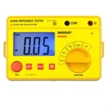 All Sun Testeur D'Impédance Audio Portable EM480B, Plage de Test CATIII 20/200/2000, Résistance 1 KHz, Fonction Minuterie, Maintien des Données.